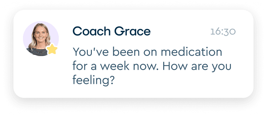 Health coach providing personalised support